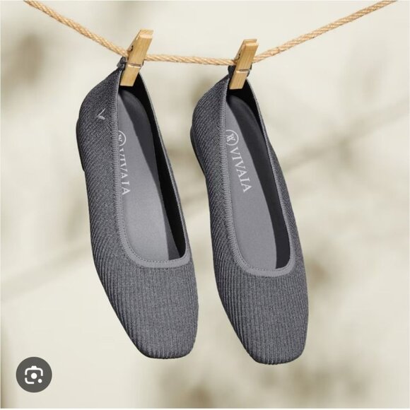 New VIVAIA | Merry Square-toe Flats Gray Sz 36 - Picture 1 of 5